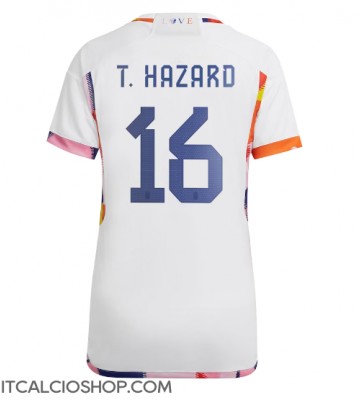 Belgio Thorgan Hazard #16 Seconda Maglia Femmina Mondiali 2022 Manica Corta